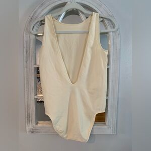Free People Intimately- Elegant Cream Sleeveless Bodysuit
